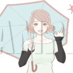 【無料】日傘をさす女性イラスト