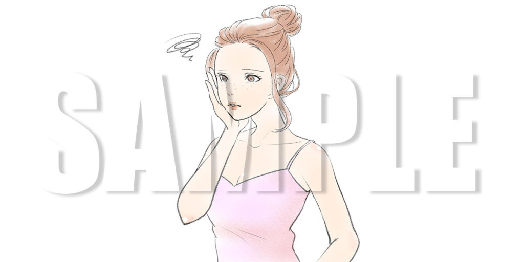 【無料】女性イラスト肌トラブル