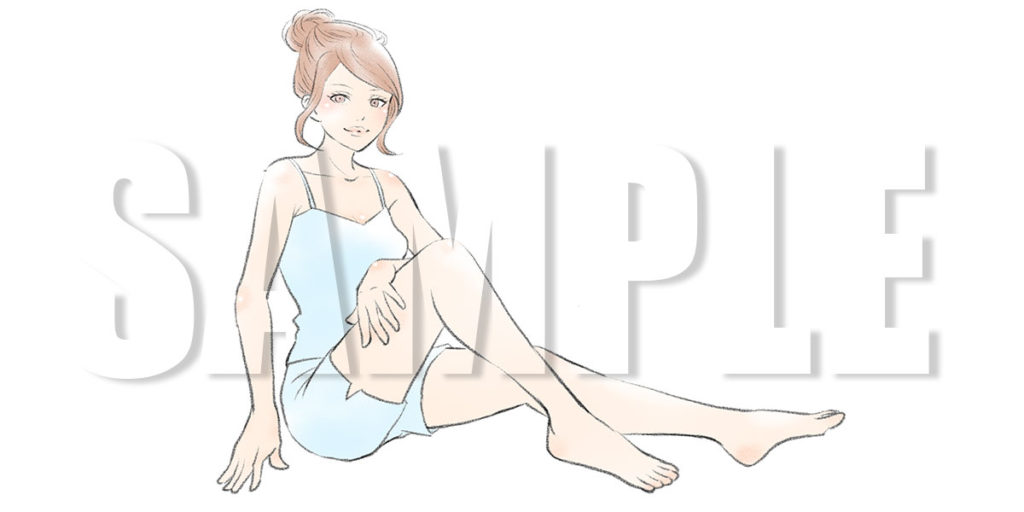 【無料】脱毛イメージの女性イラスト