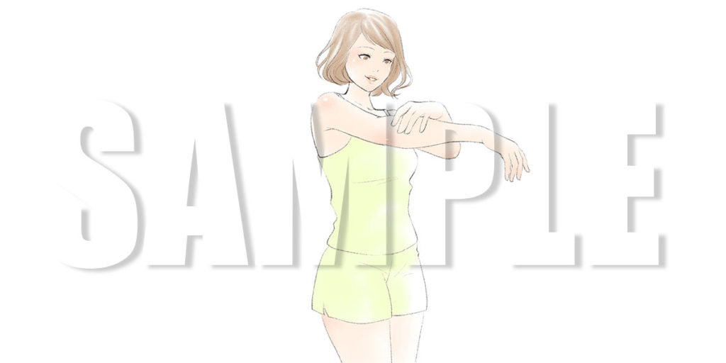 【無料】脱毛イメージの女性イラスト