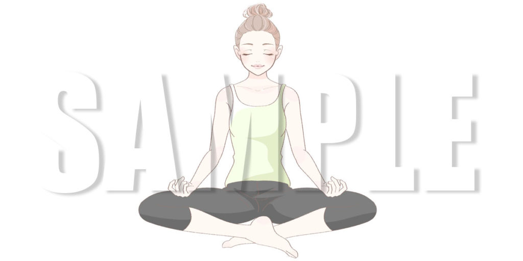 【無料】ヨガをする女性イラスト